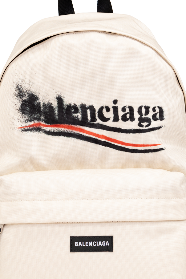 Cream case backpack with logo Balenciaga StasanetShops HK Trunk colour block tote bag